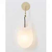 Hold 18 Wall Light - Brushed Brass, Opaque White Glass