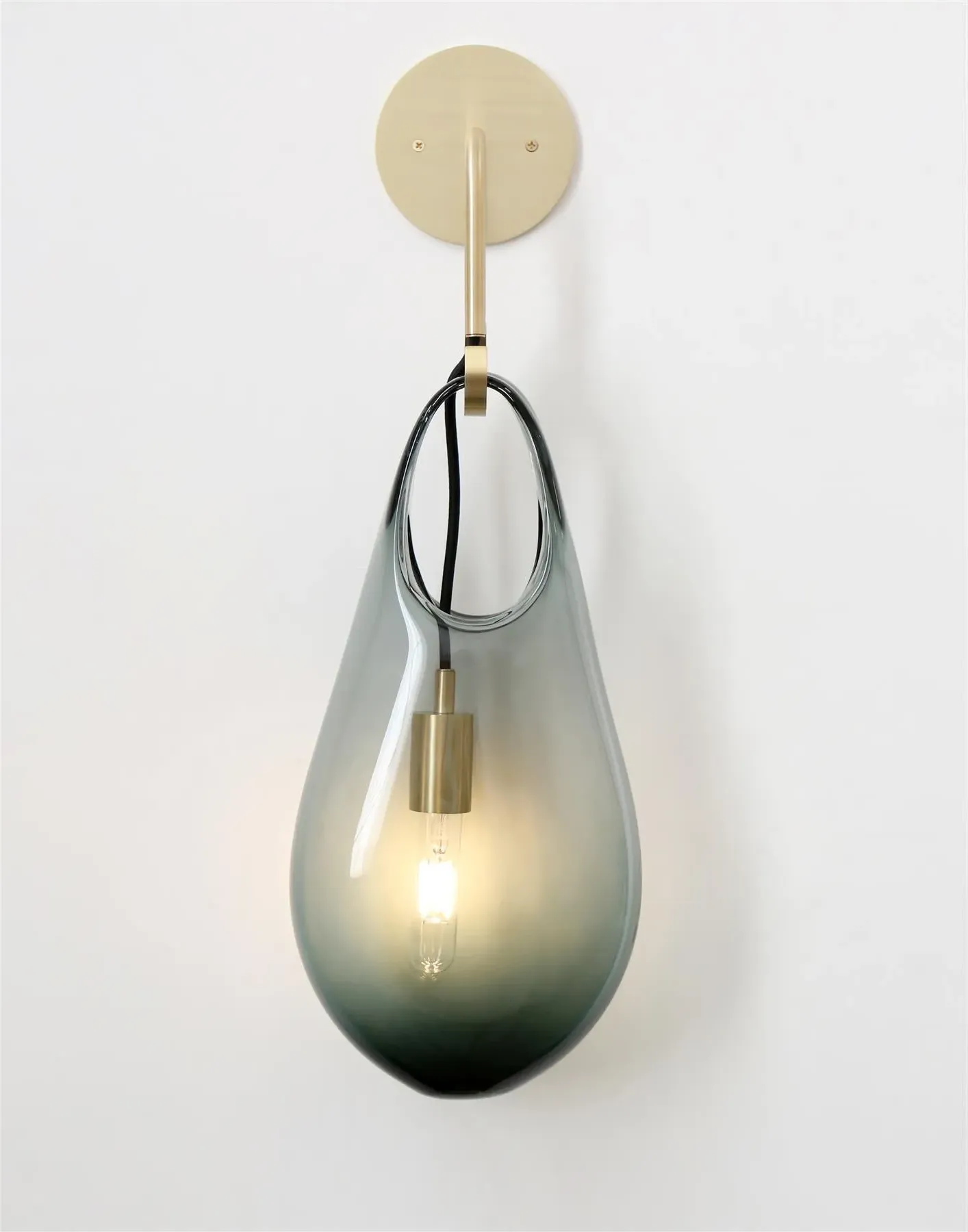 Hold 18 Wall Light - Grey, Brushed Brass