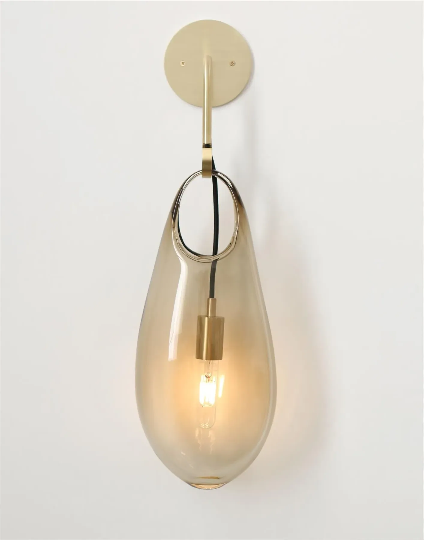 Hold 18 Wall Light - Smoke, Brushed Brass