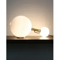 Twice Table Lamp - Dark Oxidized, White Glass