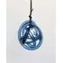 Wrap 30cm Pendant Light - Brushed Brass, Steel Blue Glass
