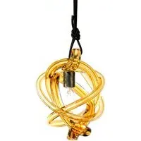 Wrap 30cm Pendant Light - Dark Oxidized, Amber Glass