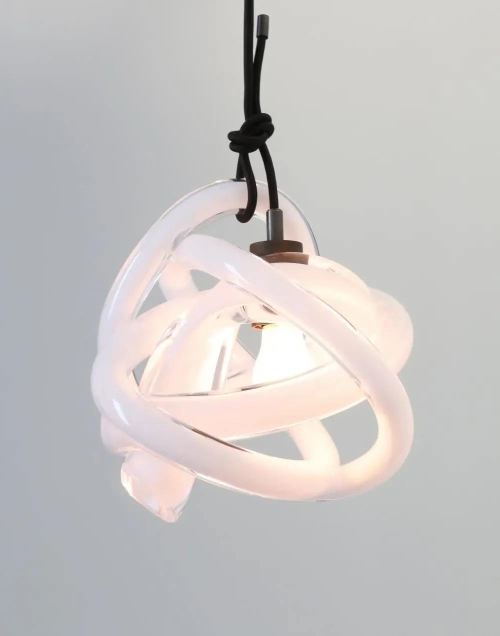 Wrap 45cm Pendant Light - Brushed Brass, Amber Glass