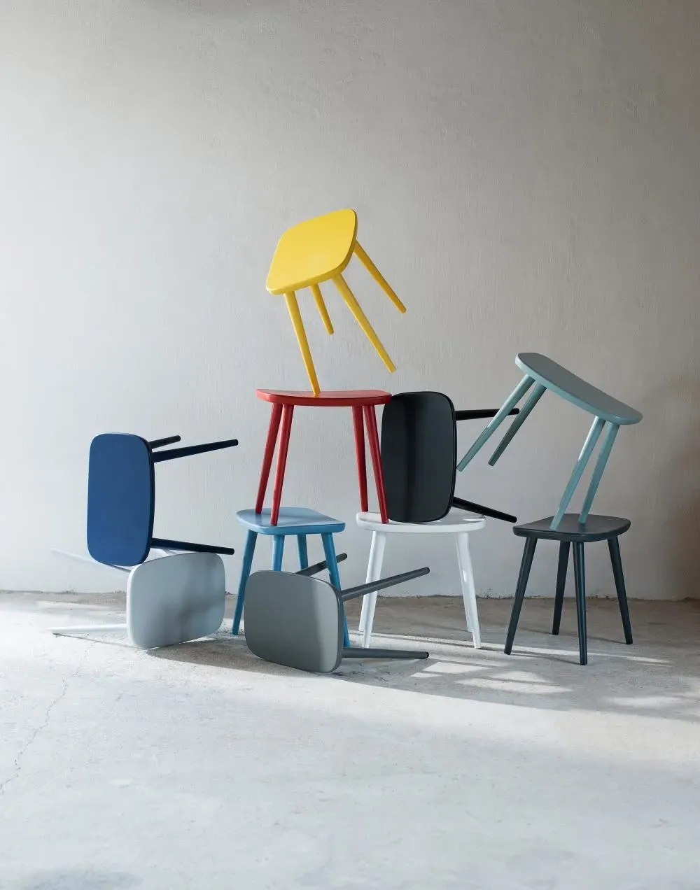 Palle Stool - Lichen Blue Green, Birch