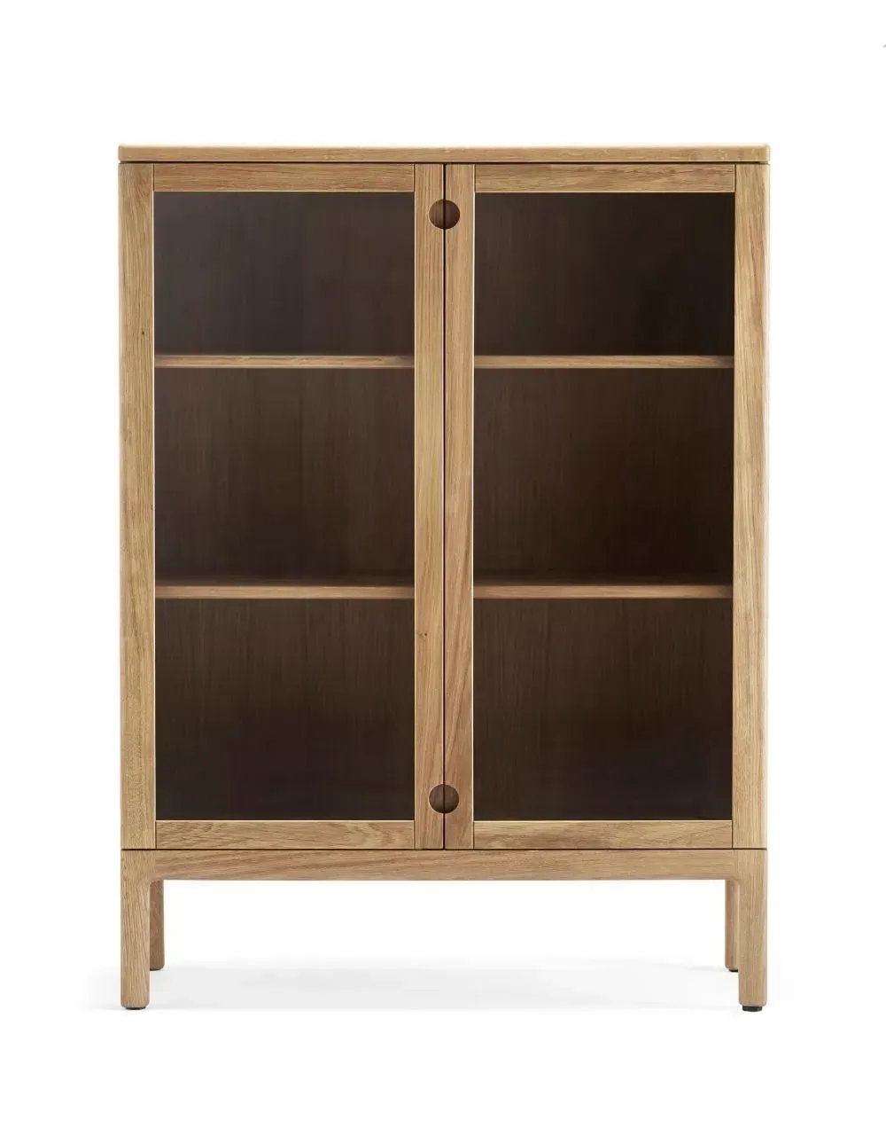 Prio High Cabinet - Oak, Glass image