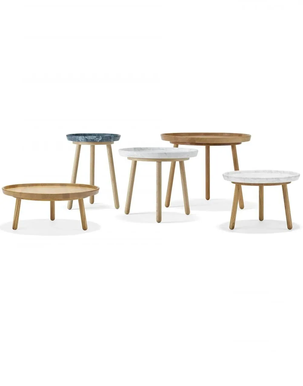 Tureen Round Nesting Table - Green, Marble