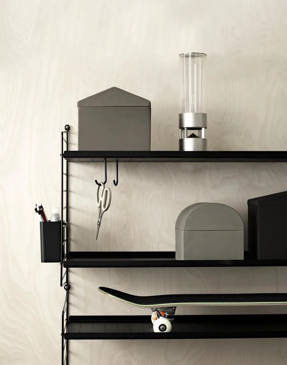 3-Piece Storage Organisers - Grey, Biocomposite