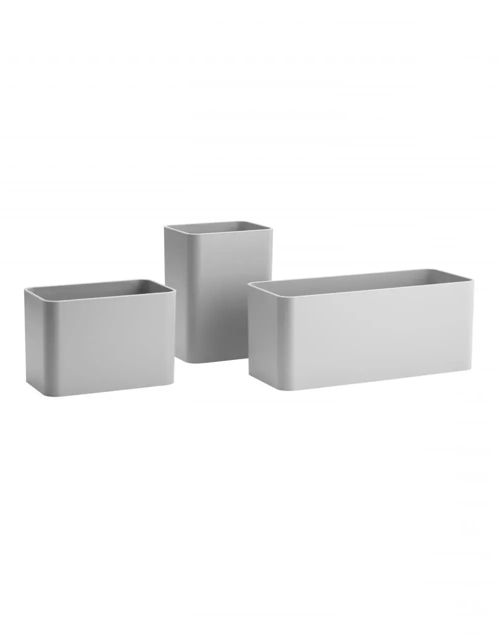 3-Piece Storage Organisers - Grey, Biocomposite image