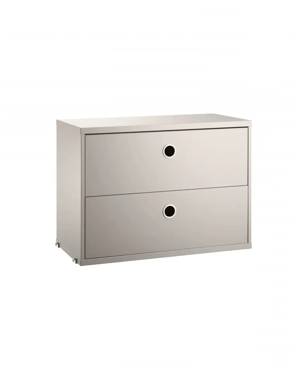 58cm Chest of Drawers with Storage - Beige image
