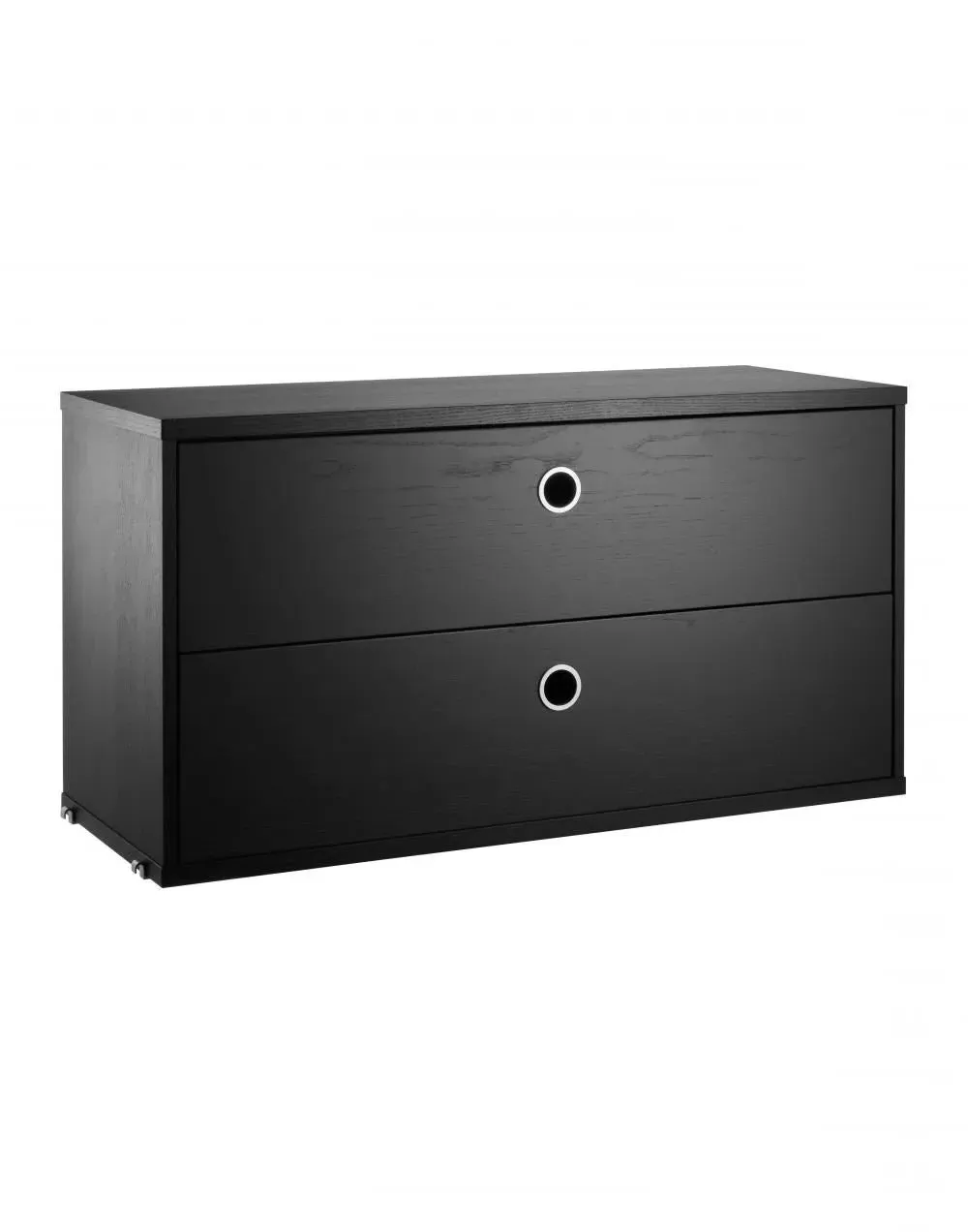 78cm Chest of Drawers - Black Stained Ash
