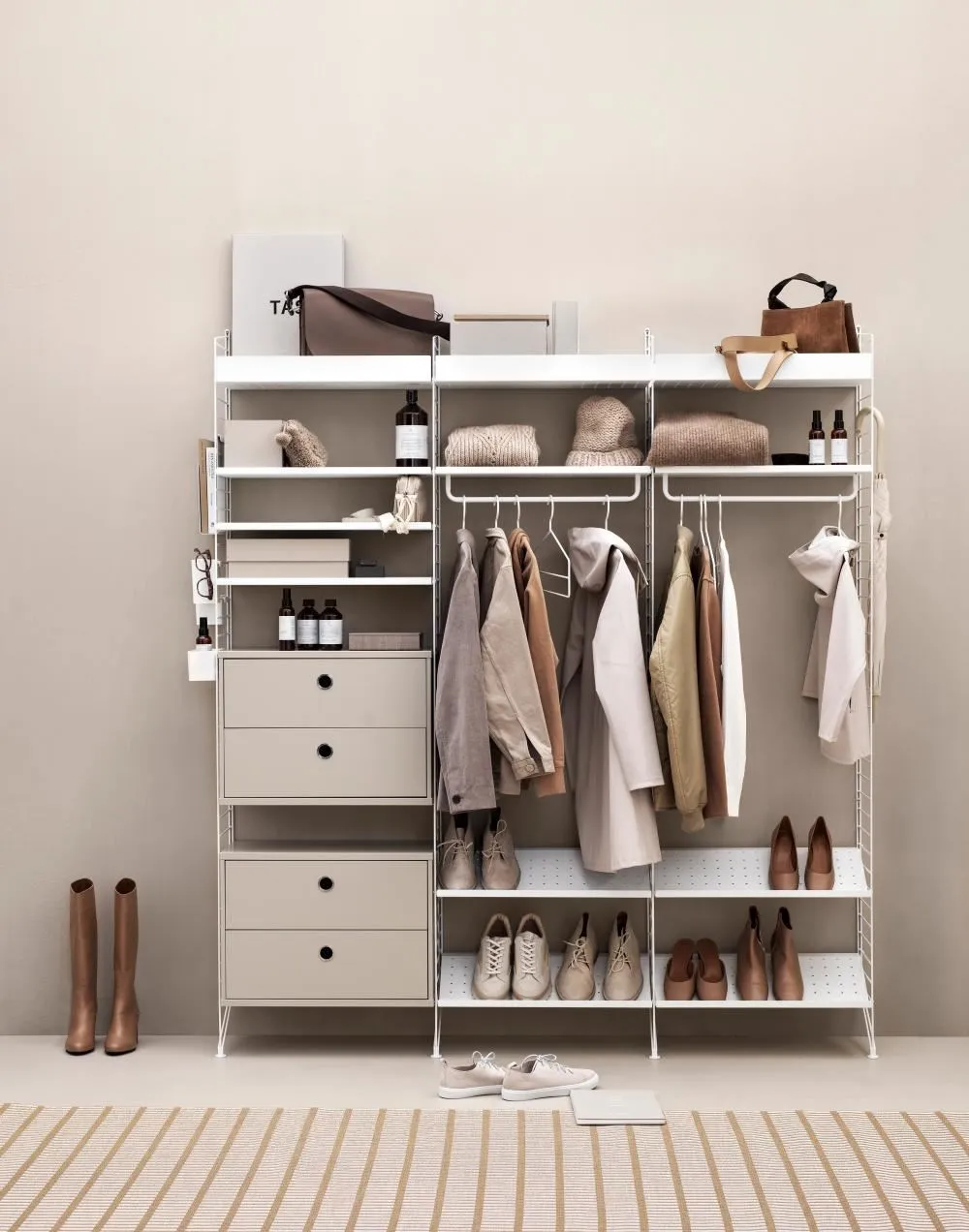 78cm Chest of Drawers with Storage - Beige