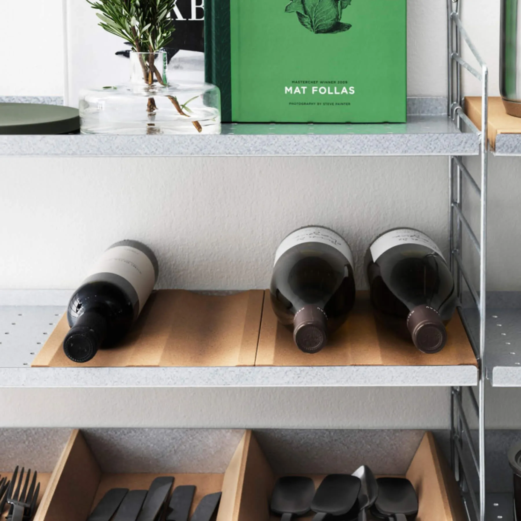 Bottle Tray Storage Organizer - Natural Cork