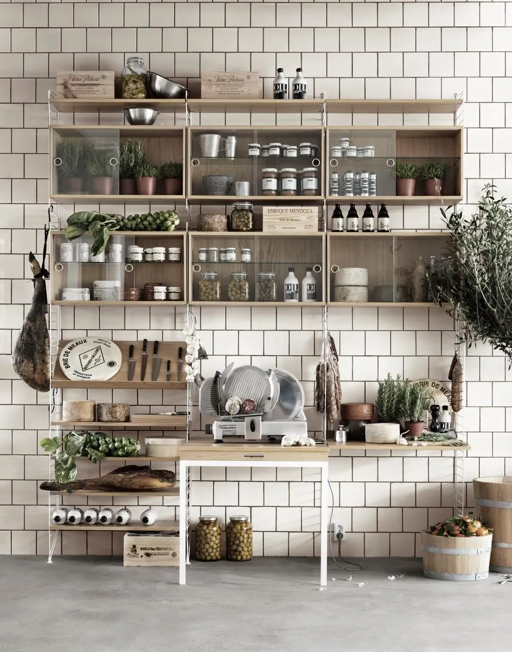 Display Cabinet with Glass Shelf - Natural, Ash