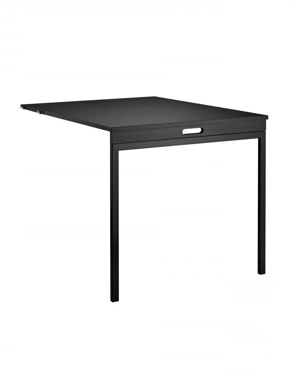 Folding Table with Shelf Mount - Black, Wood