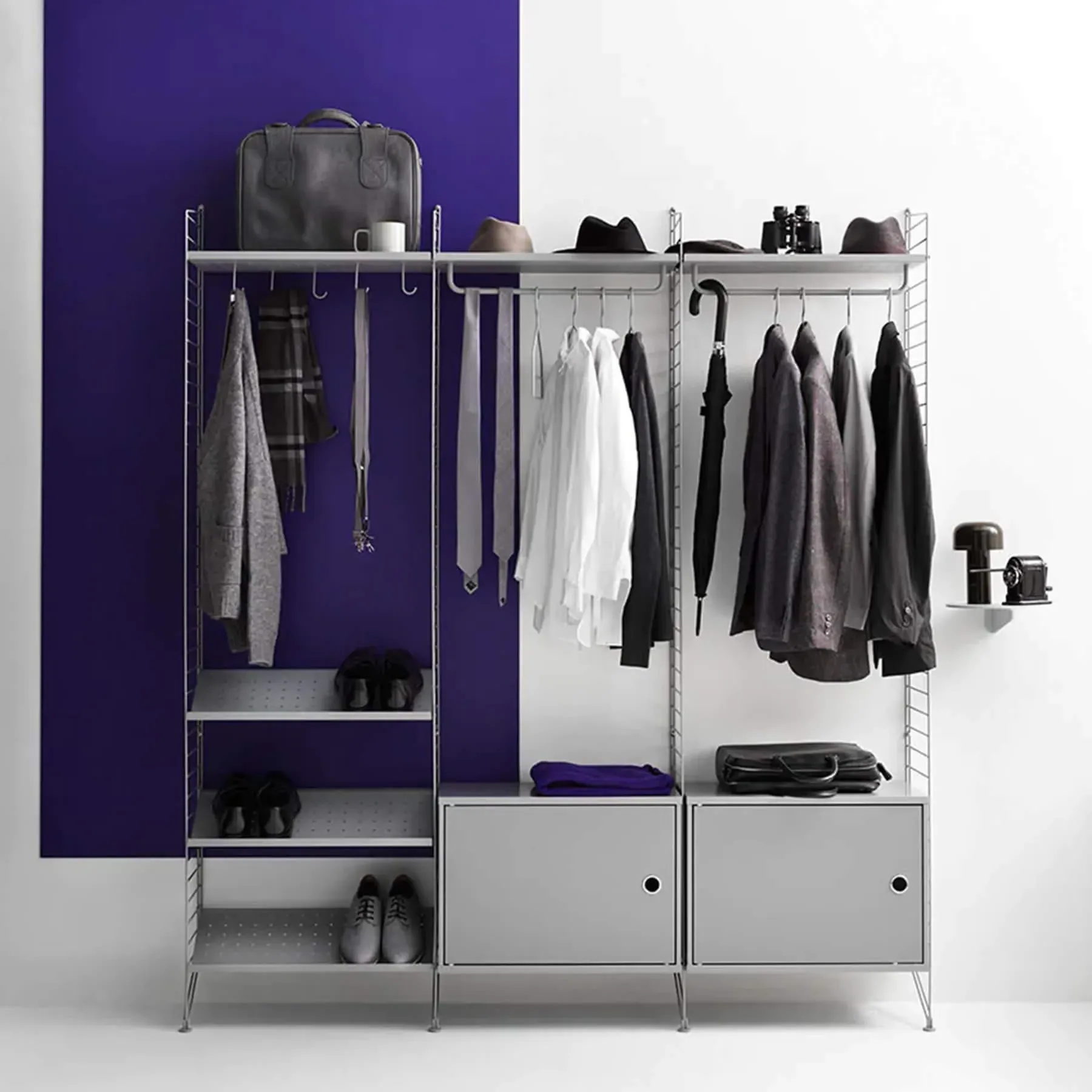 String System Cabinet with Swing Door - Ash