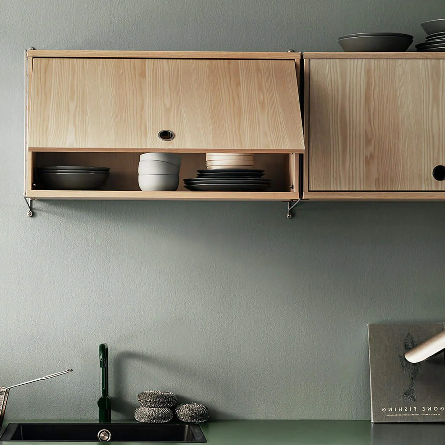 String System Cabinet with Swing Door - Beige