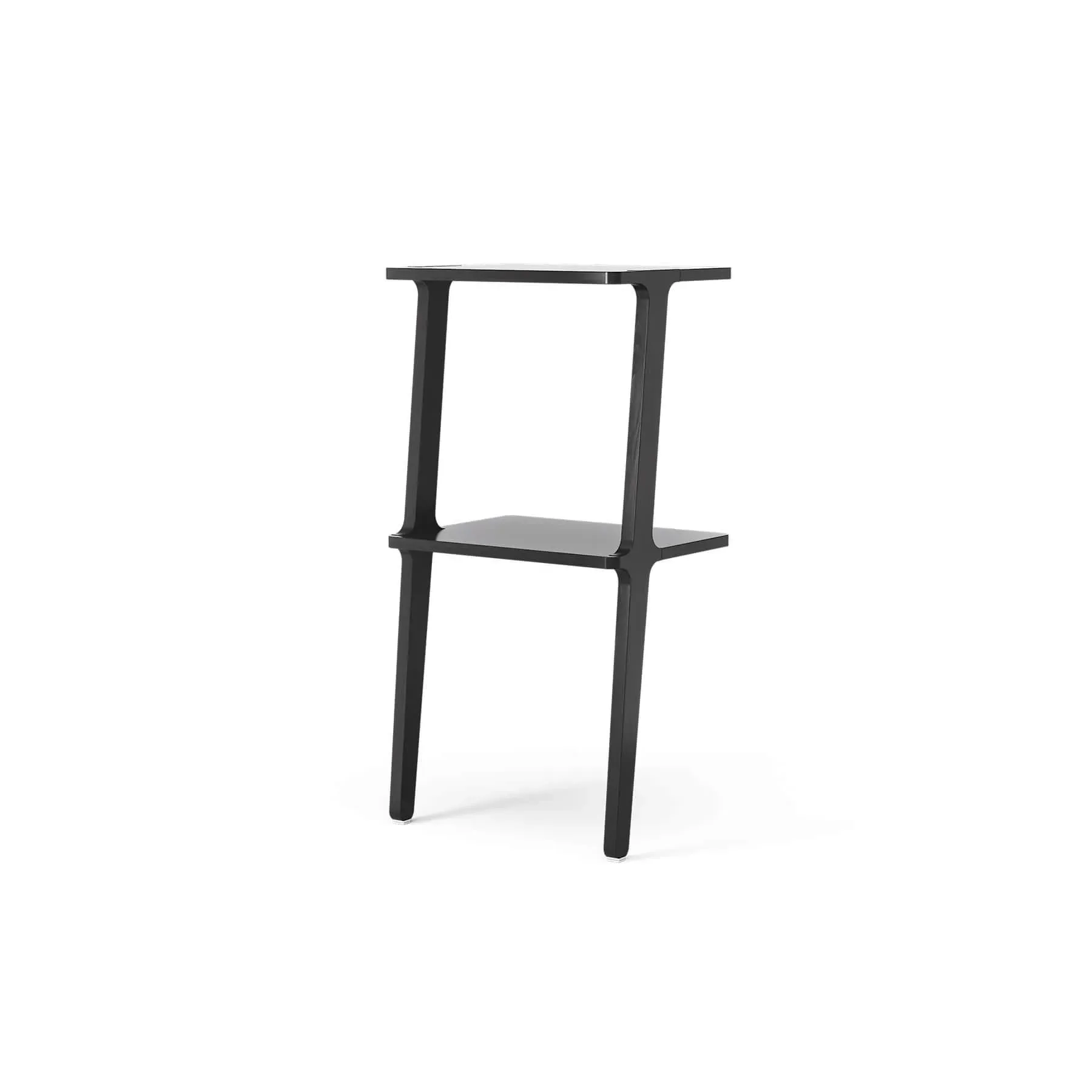 2-Shelf Leaning Bookshelf - Black, Ash image