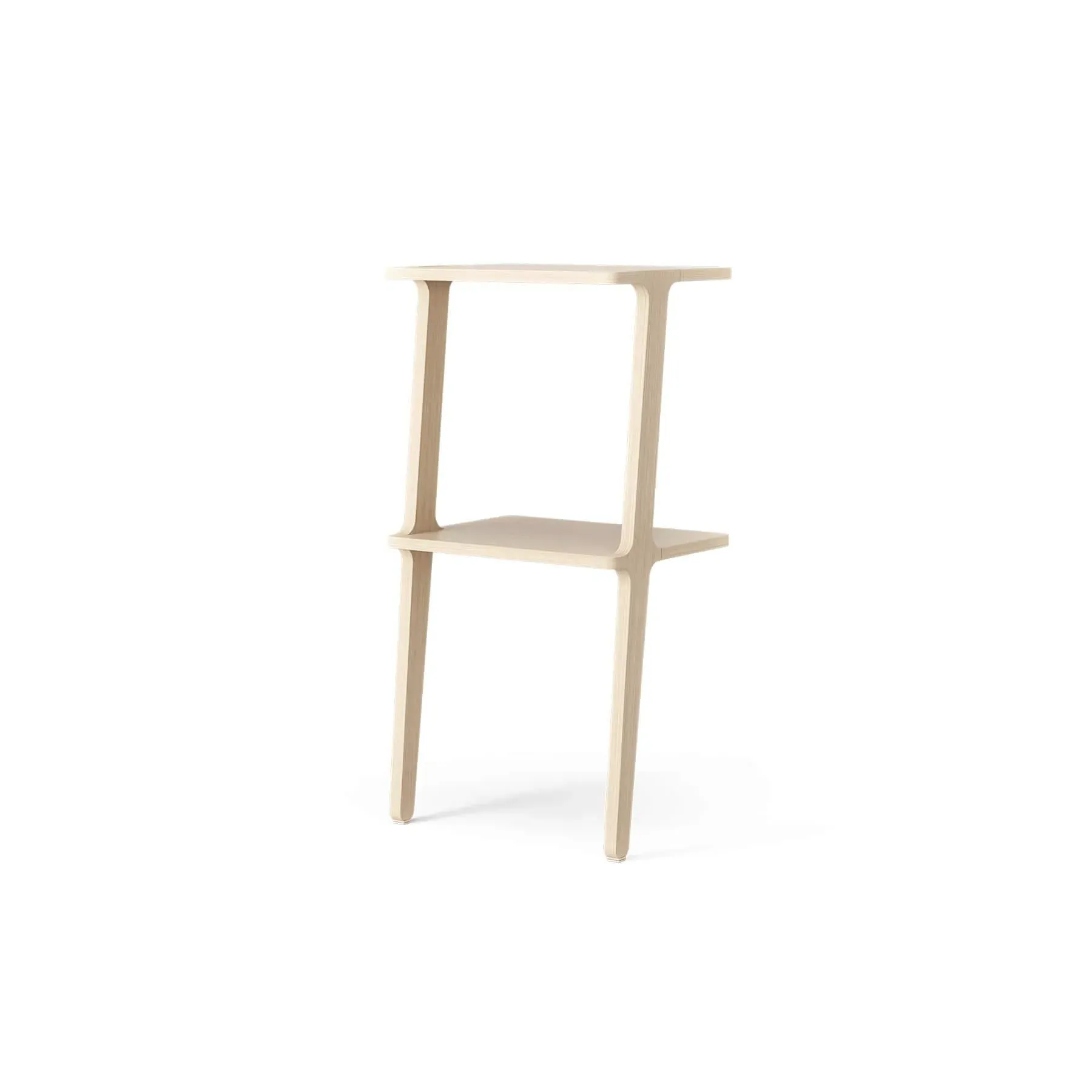 2-Shelf Leaning Bookshelf - Natural, Ash Wood image