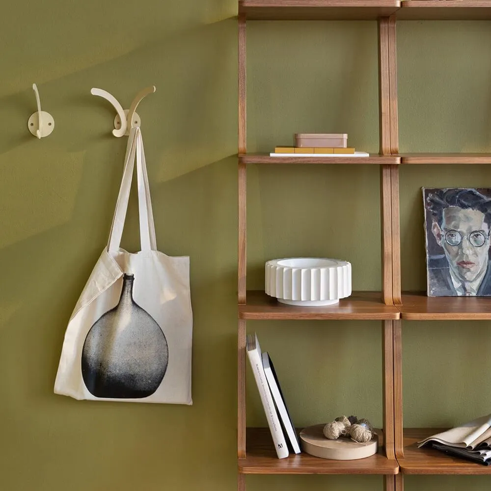 2-Shelf Leaning Bookshelf - White, Ash