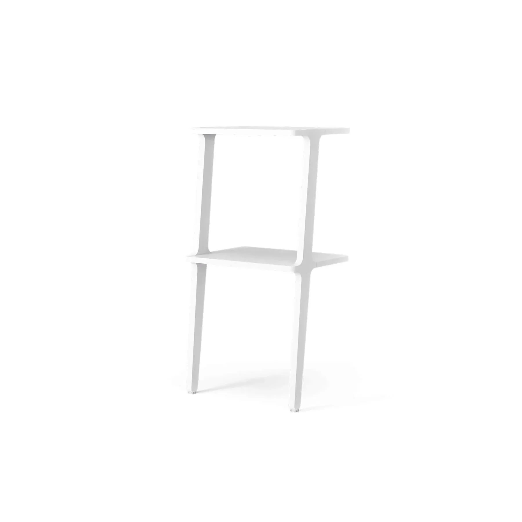 2-Shelf Leaning Bookshelf - White, Ash