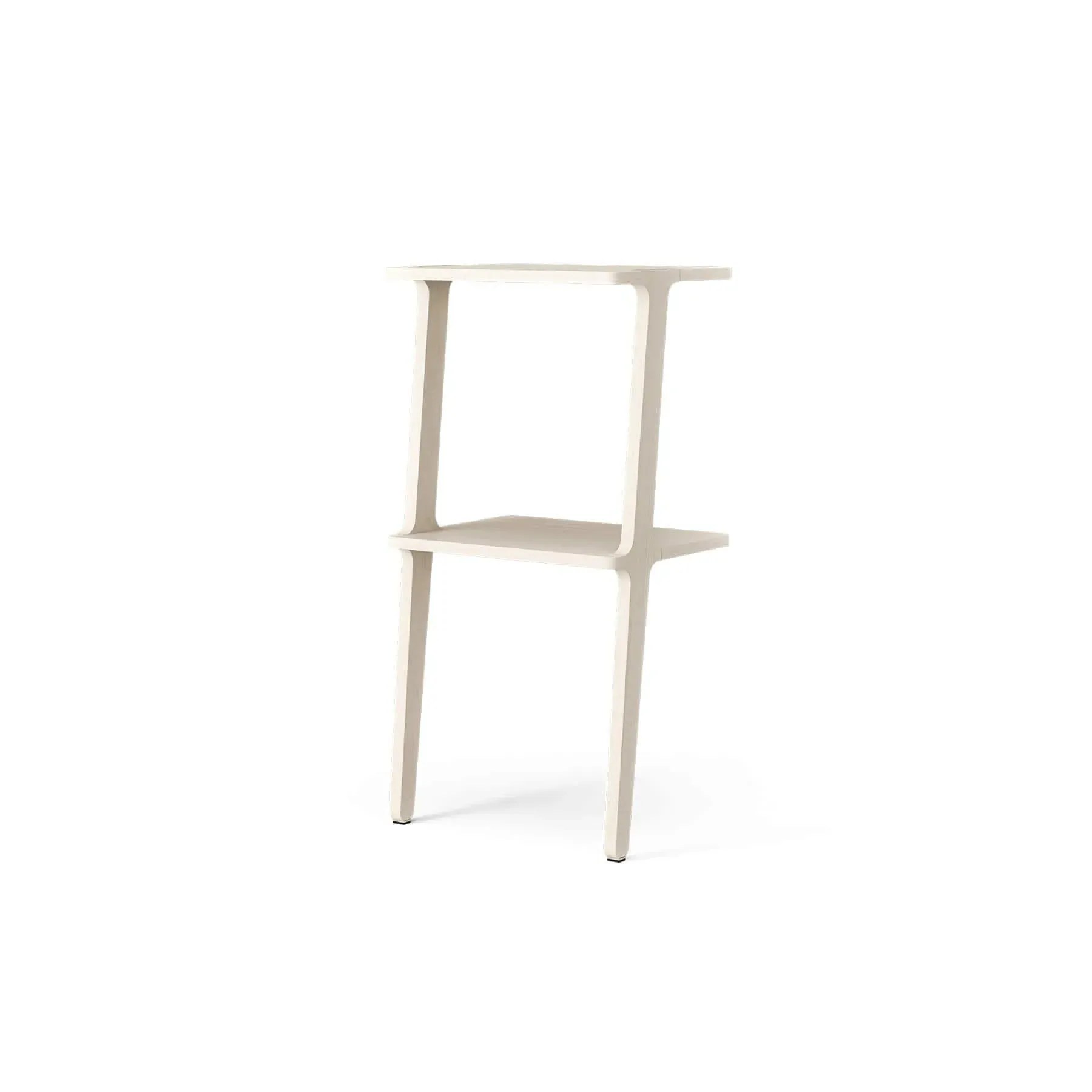 2-Shelf Leaning Bookshelf - White, Ash