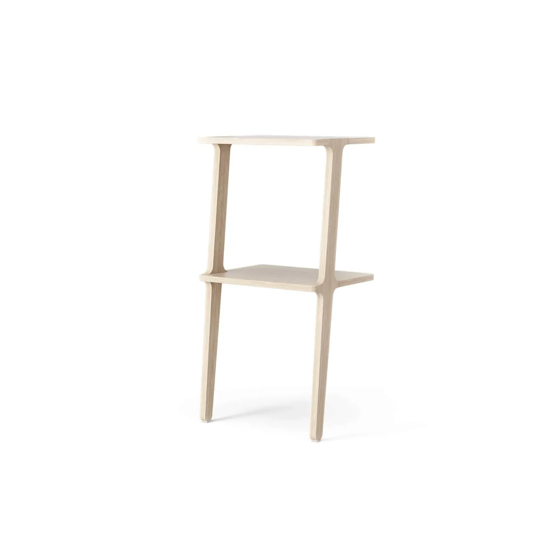 2-Shelf Leaning Bookshelf - White, Oak
