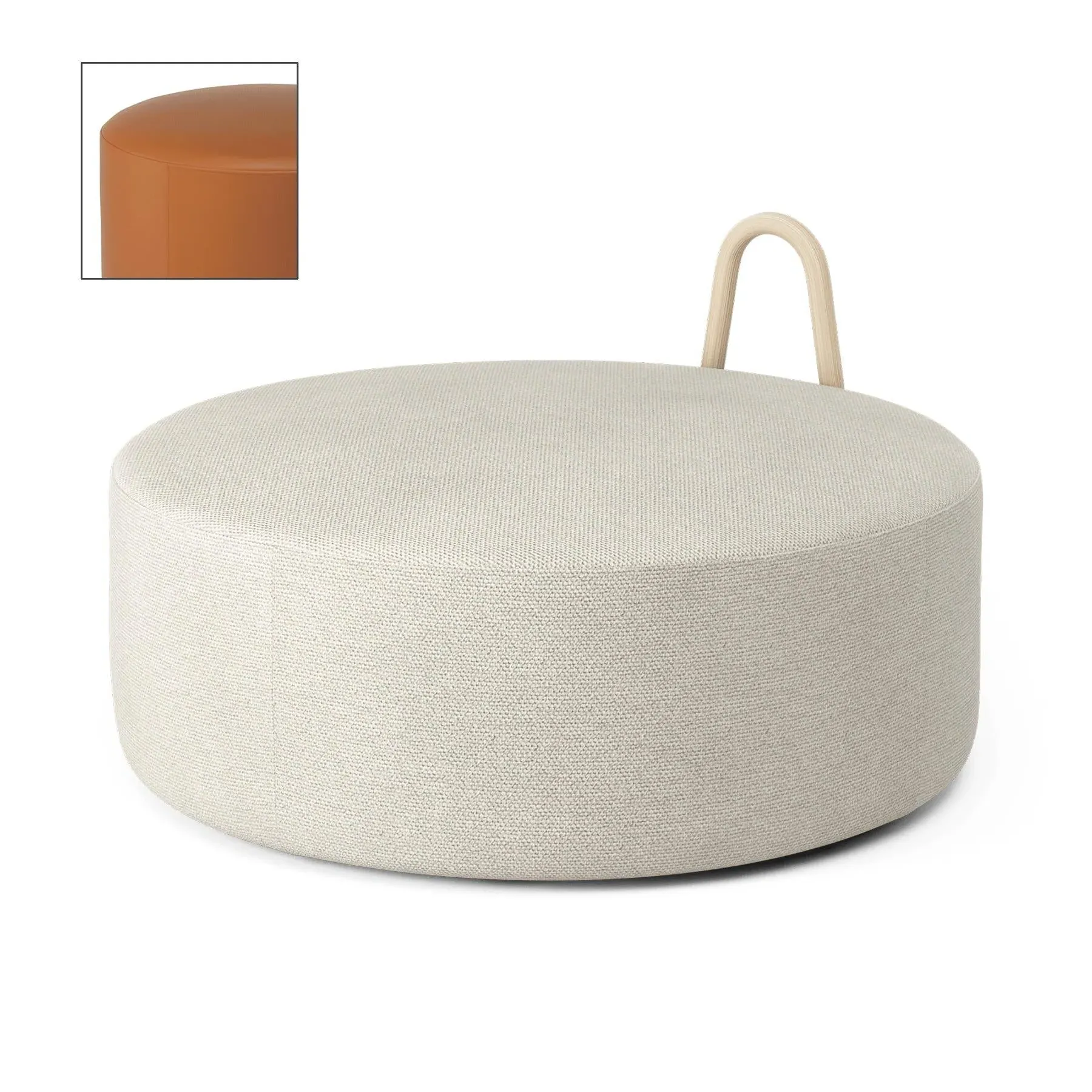 Amstelle Large Pouf - Cognac, Leather