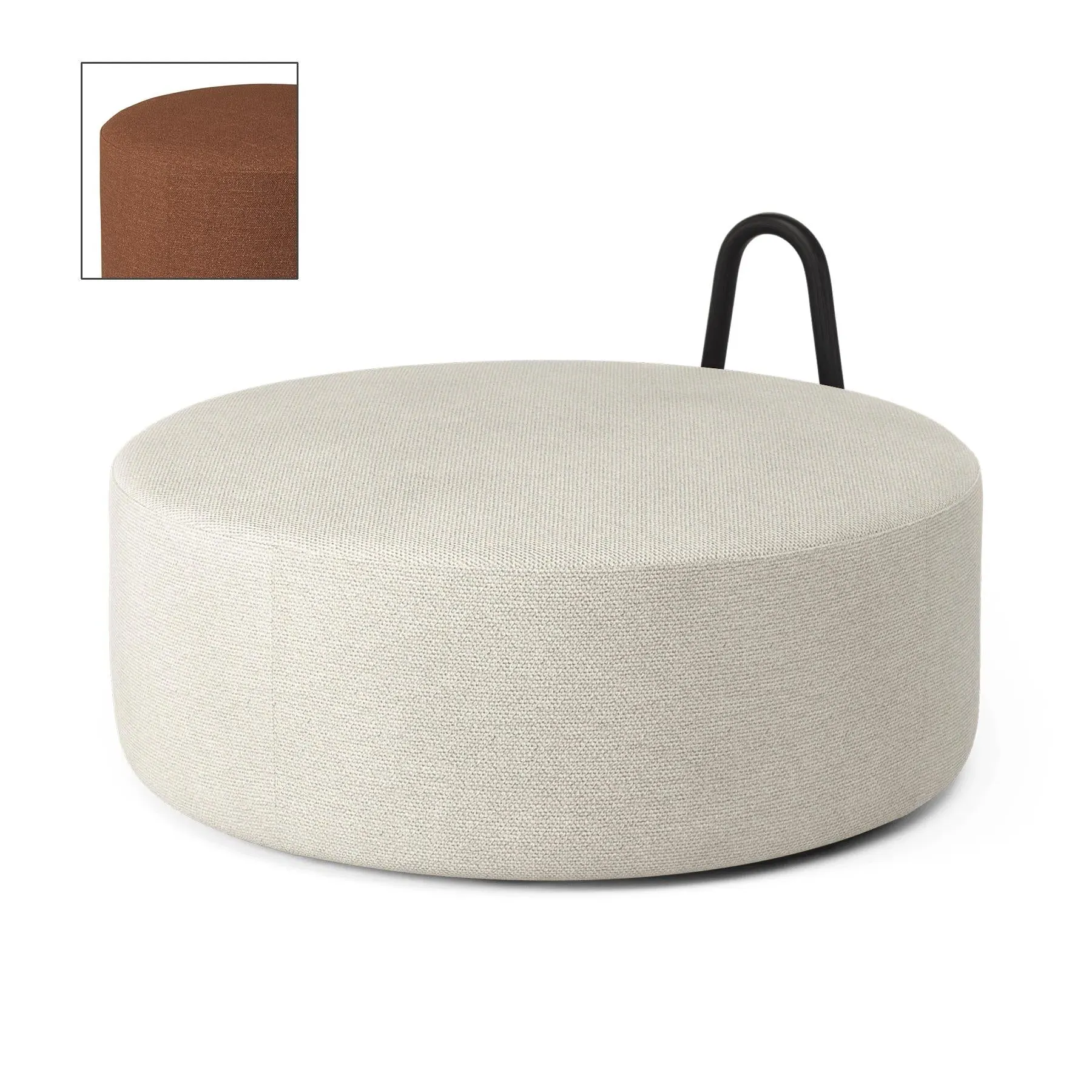 Amstelle Large Pouf - Ecriture 0570, Black Ash