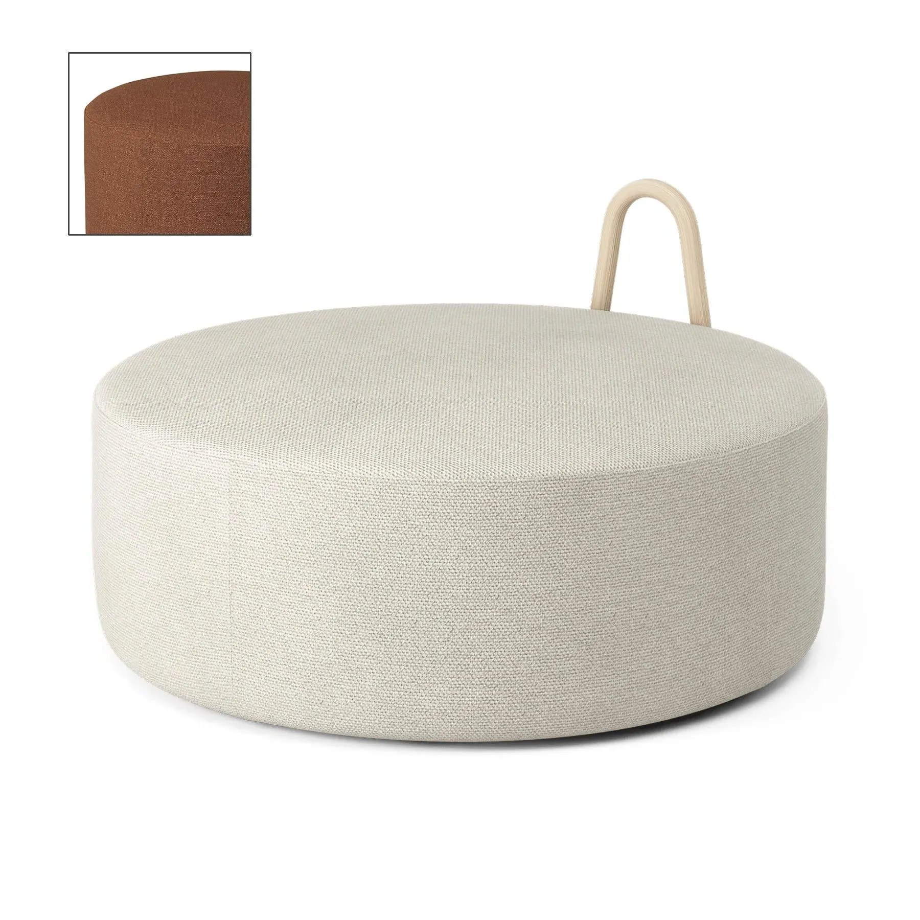 Amstelle Large Pouf - Ecriture 0570, Natural Ash