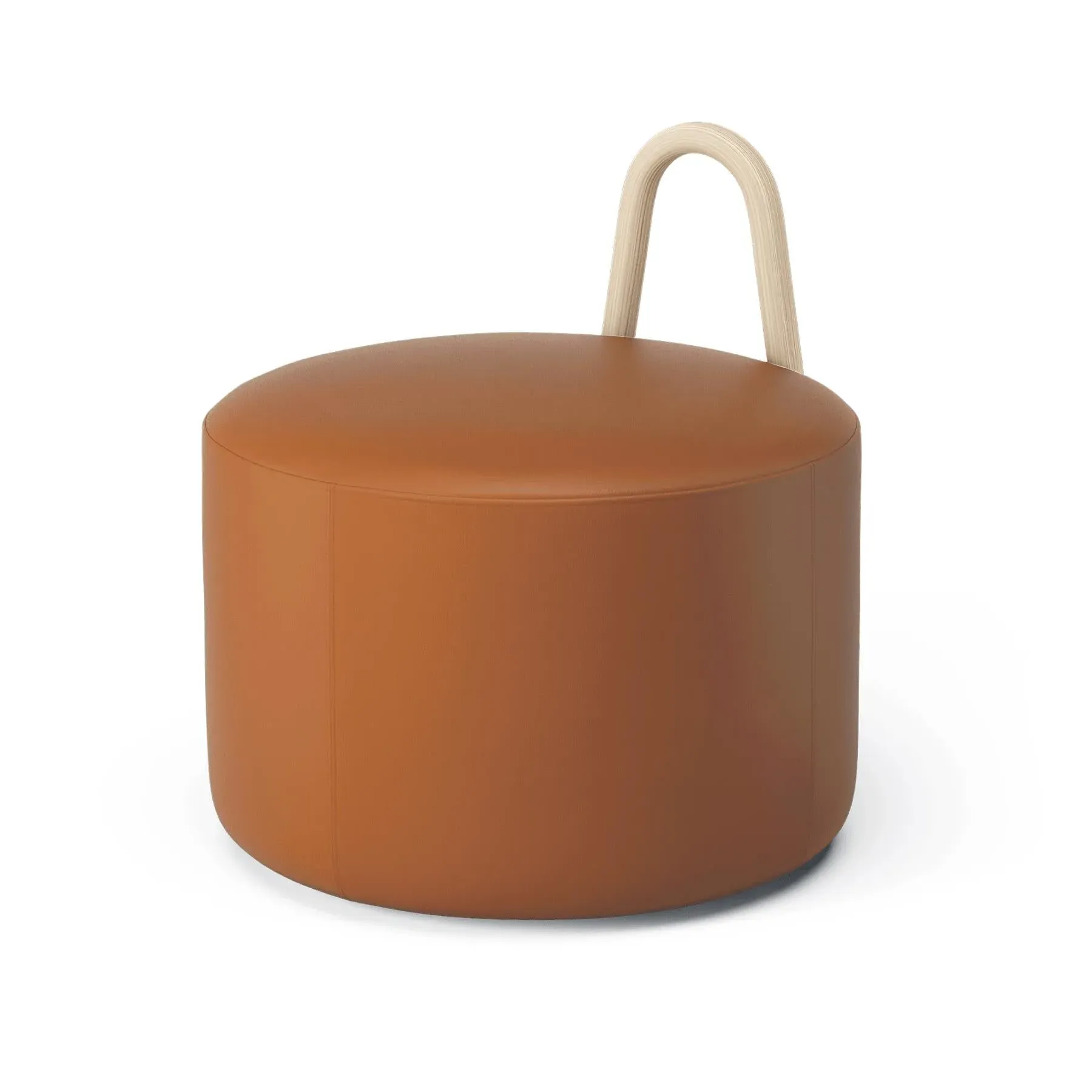 Amstelle Medium Pouf - Cognac, Leather
