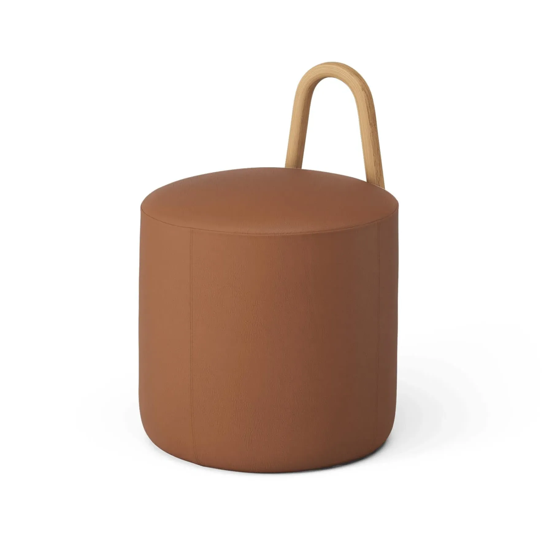 Amstelle Small Pouf - Cognac, Leather