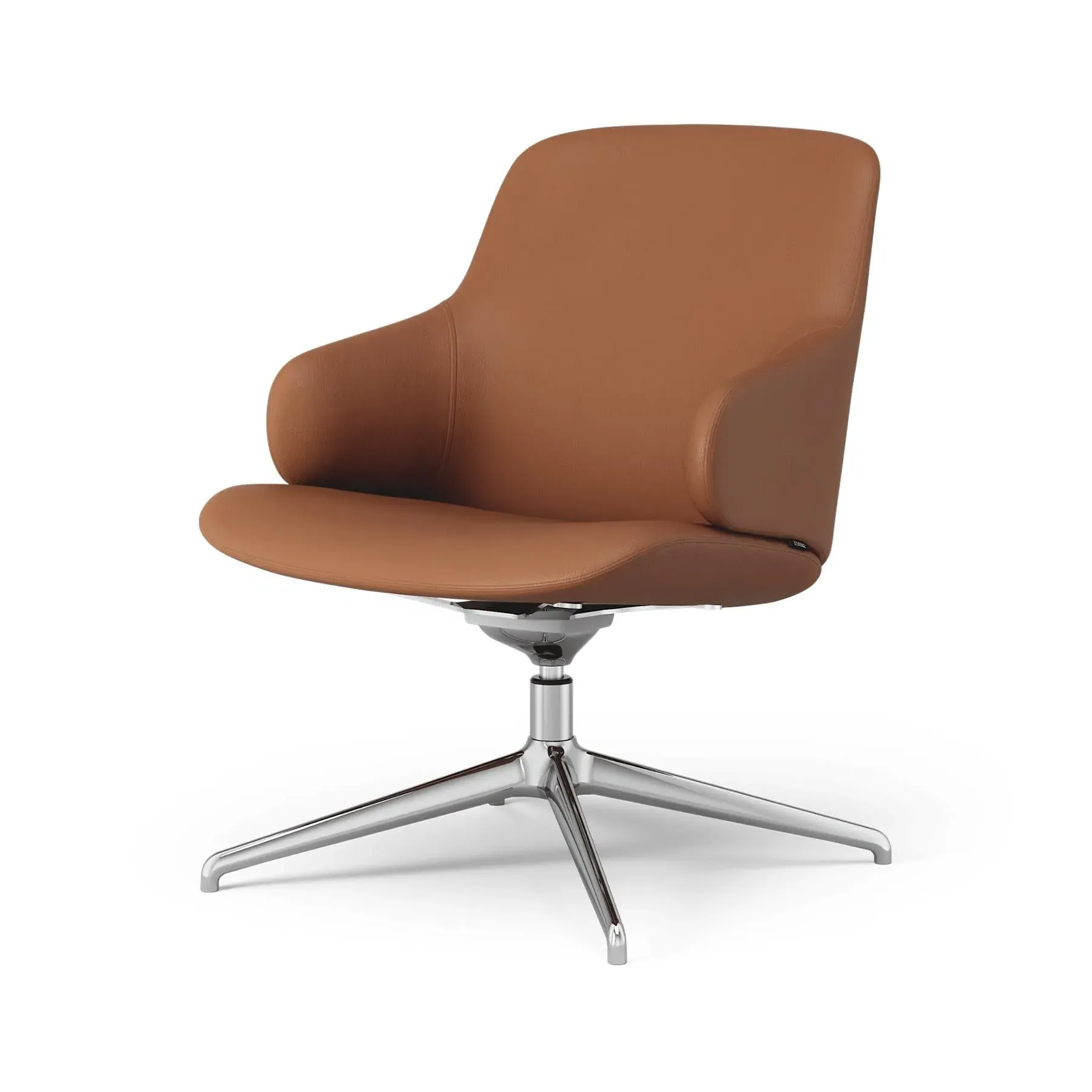 Amstelle Swivel Easy Chair - Cognac, Leather image
