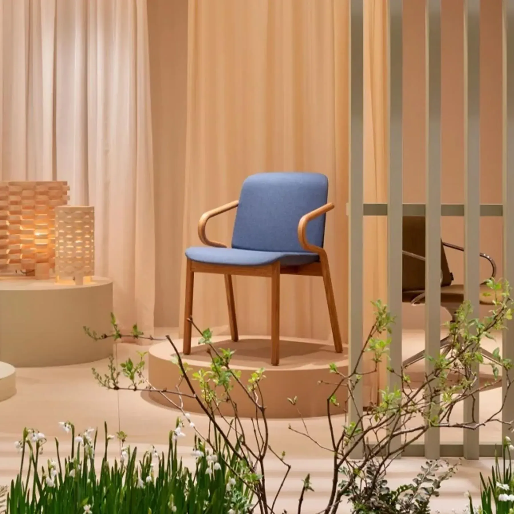 Armchair with Natural Ash Legs - Fabric