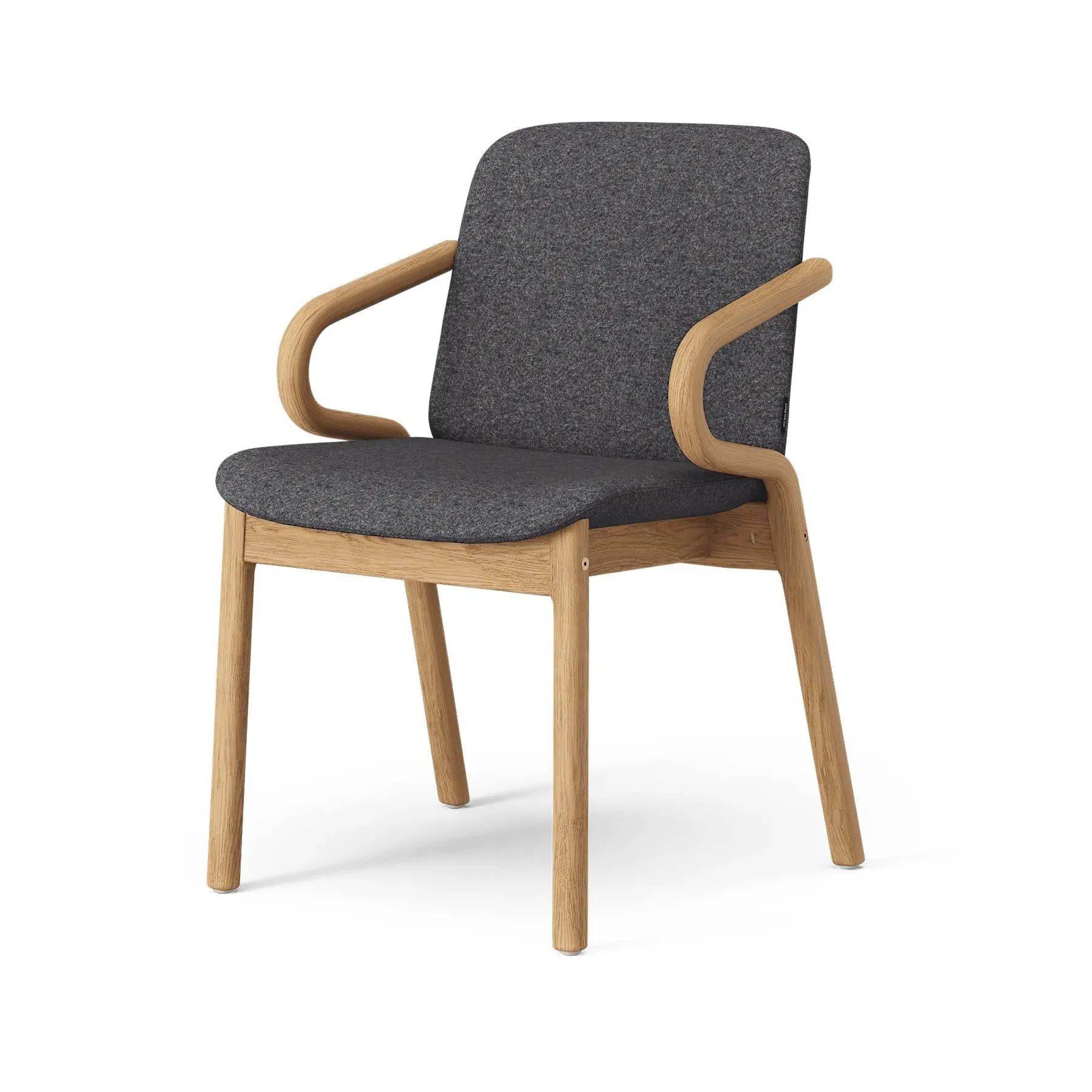 Armchair with Oiled Oak Legs - Fabric