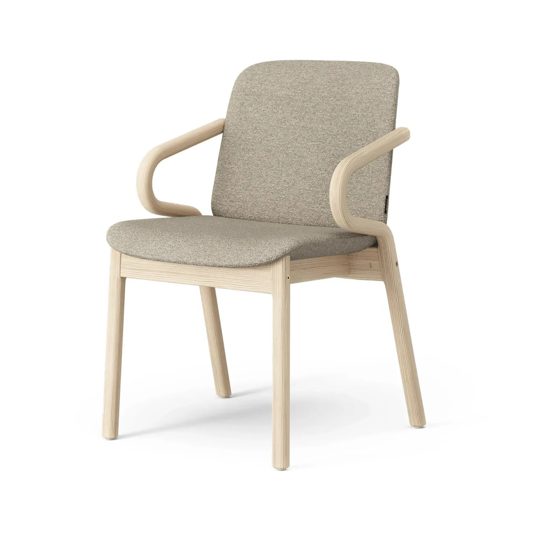 Armchair with Steel Frame - Barnum, Natural Ash