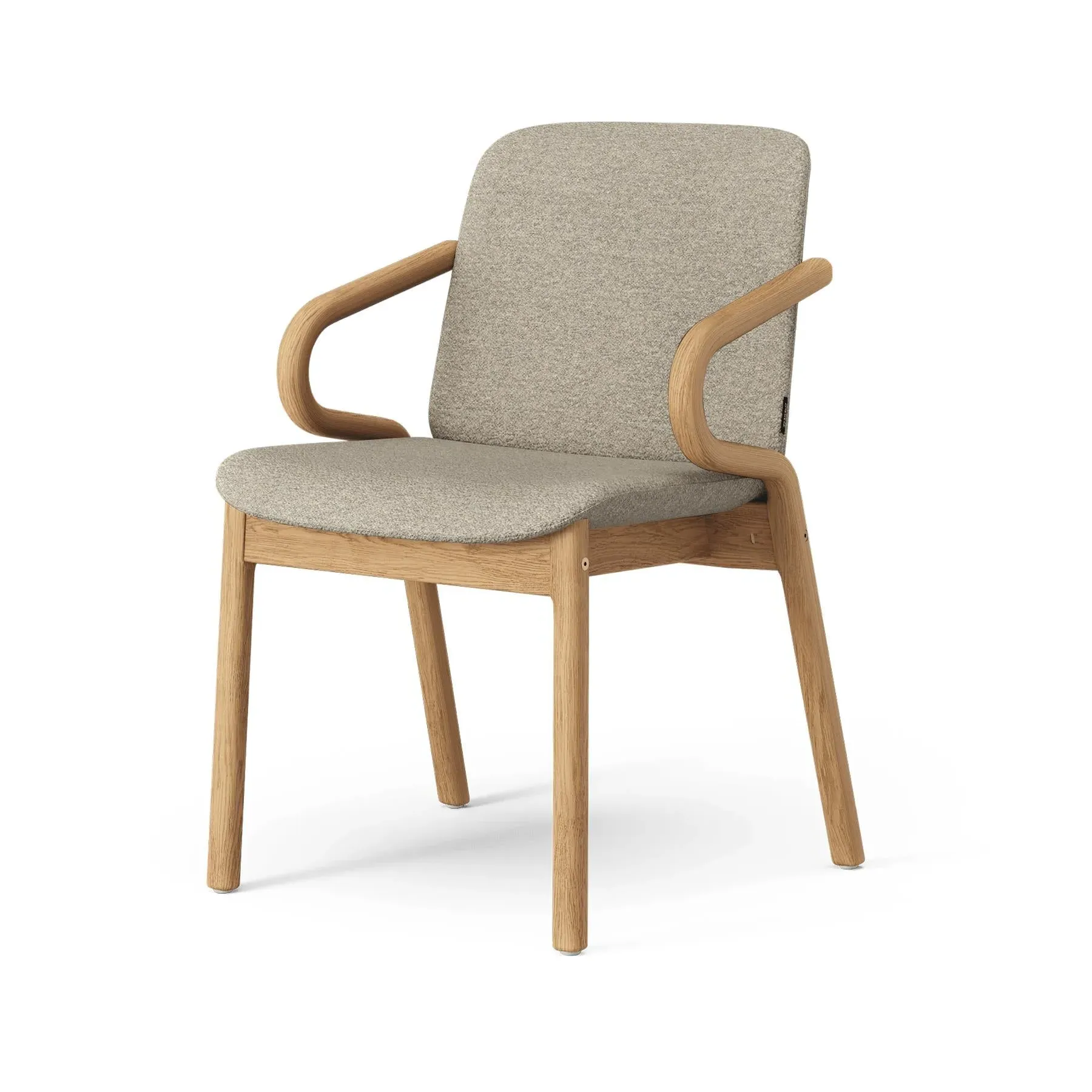 Armchair with Steel Frame - Barnum, Oiled Oak