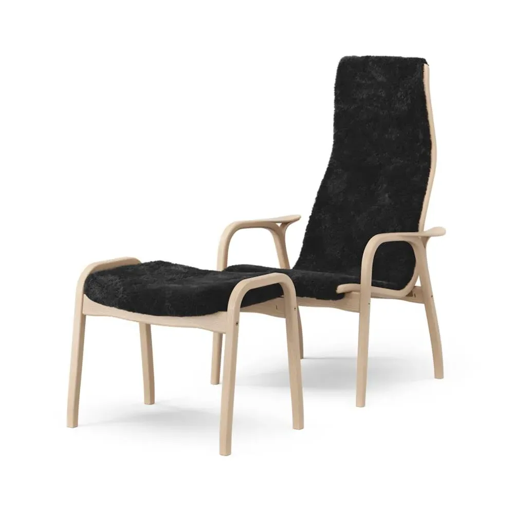 Easy Chair Set with Footstool - Black, Beech