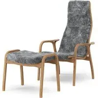 Easy Chair Set with Footstool - Grey, Oak