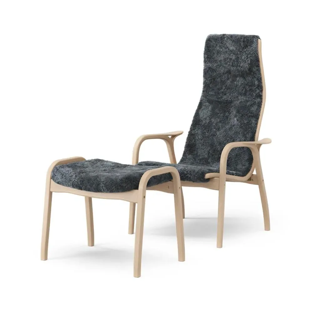 Easy Chair with Footstool - Charcoal, Beech