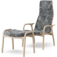 Easy Chair with Footstool - Grey, Beech