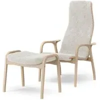 Easy Chair with Footstool - Off White, Beech