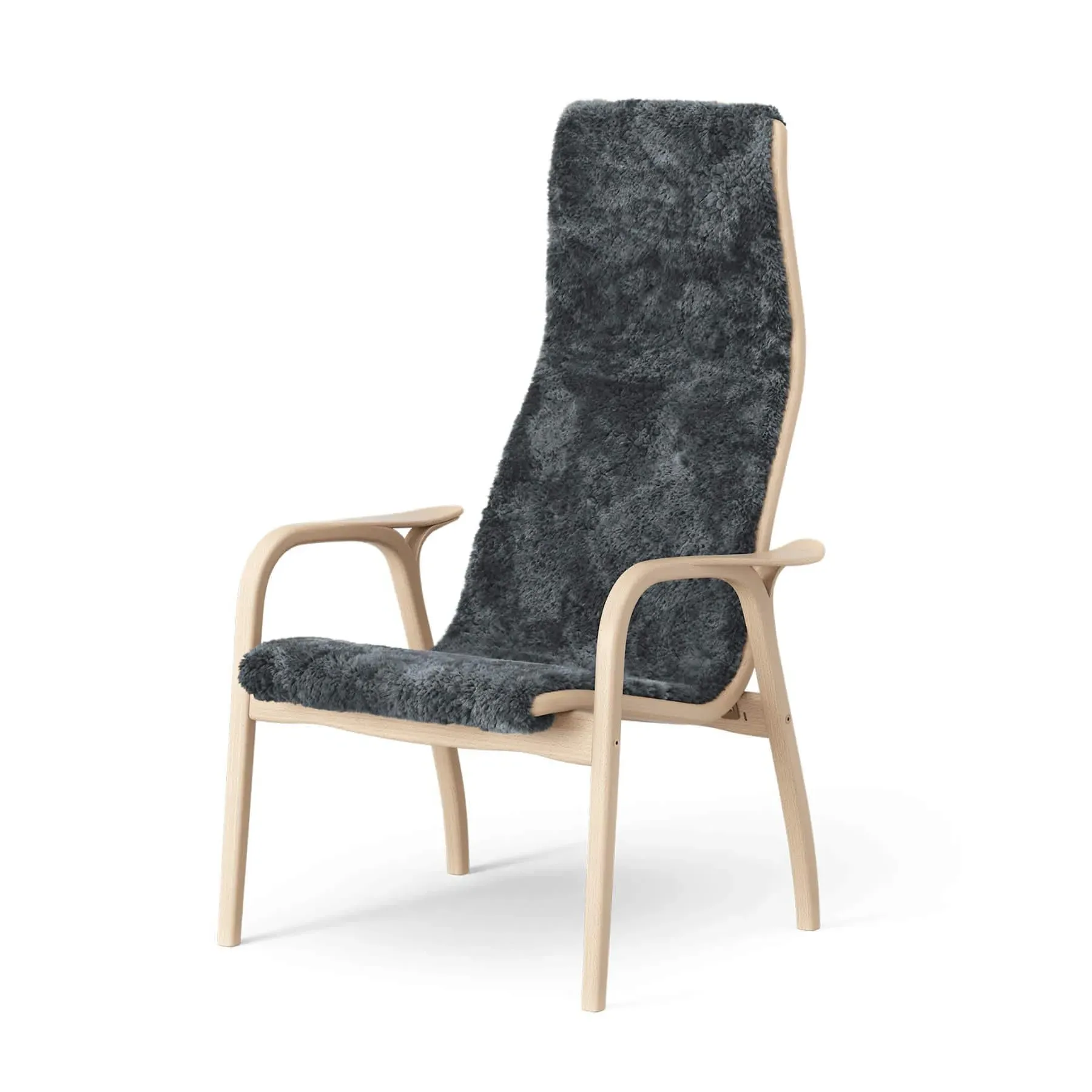 Easy Chair with Sheepskin - Charcoal, Beech image