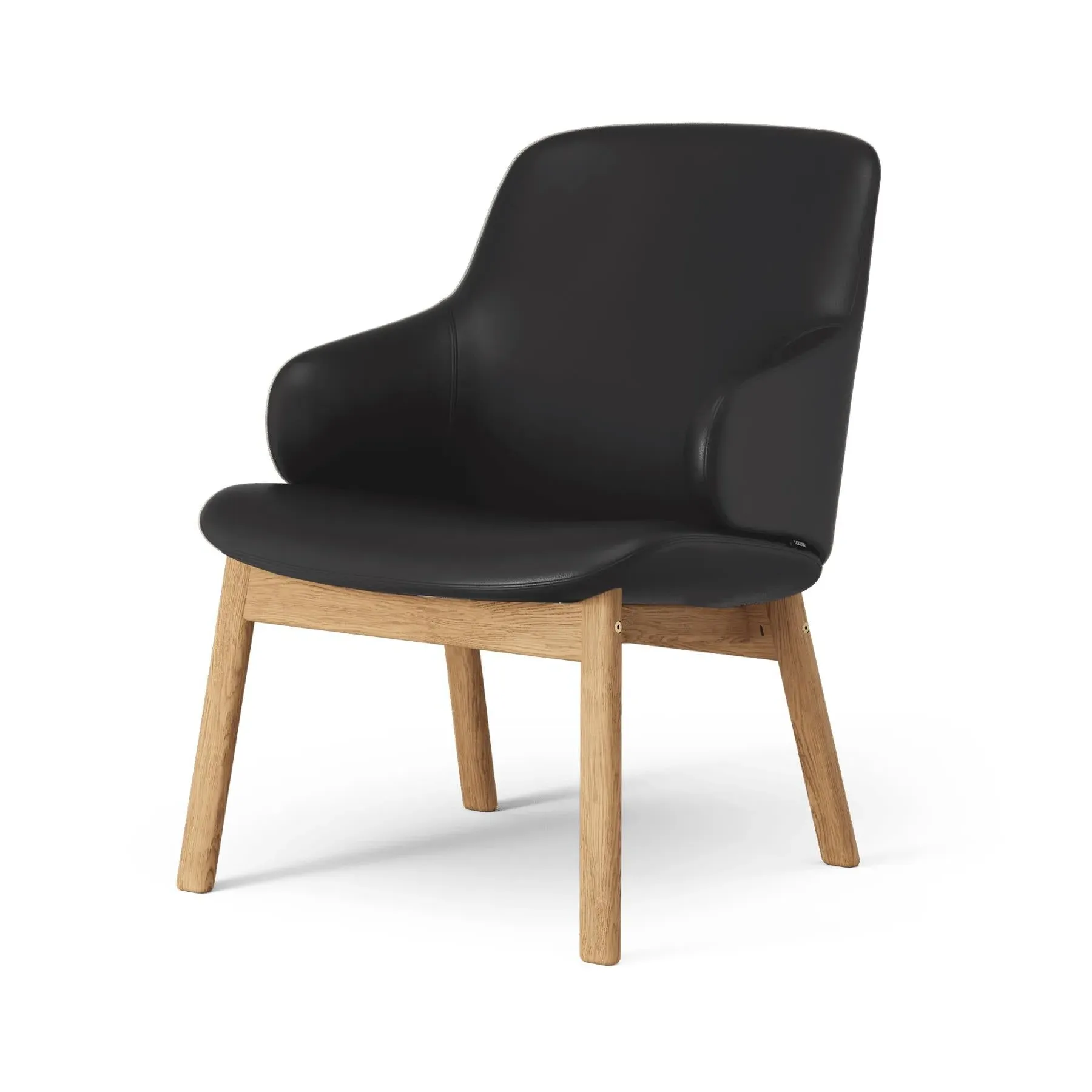 Easy Chair with Wood Legs - Black, Oak