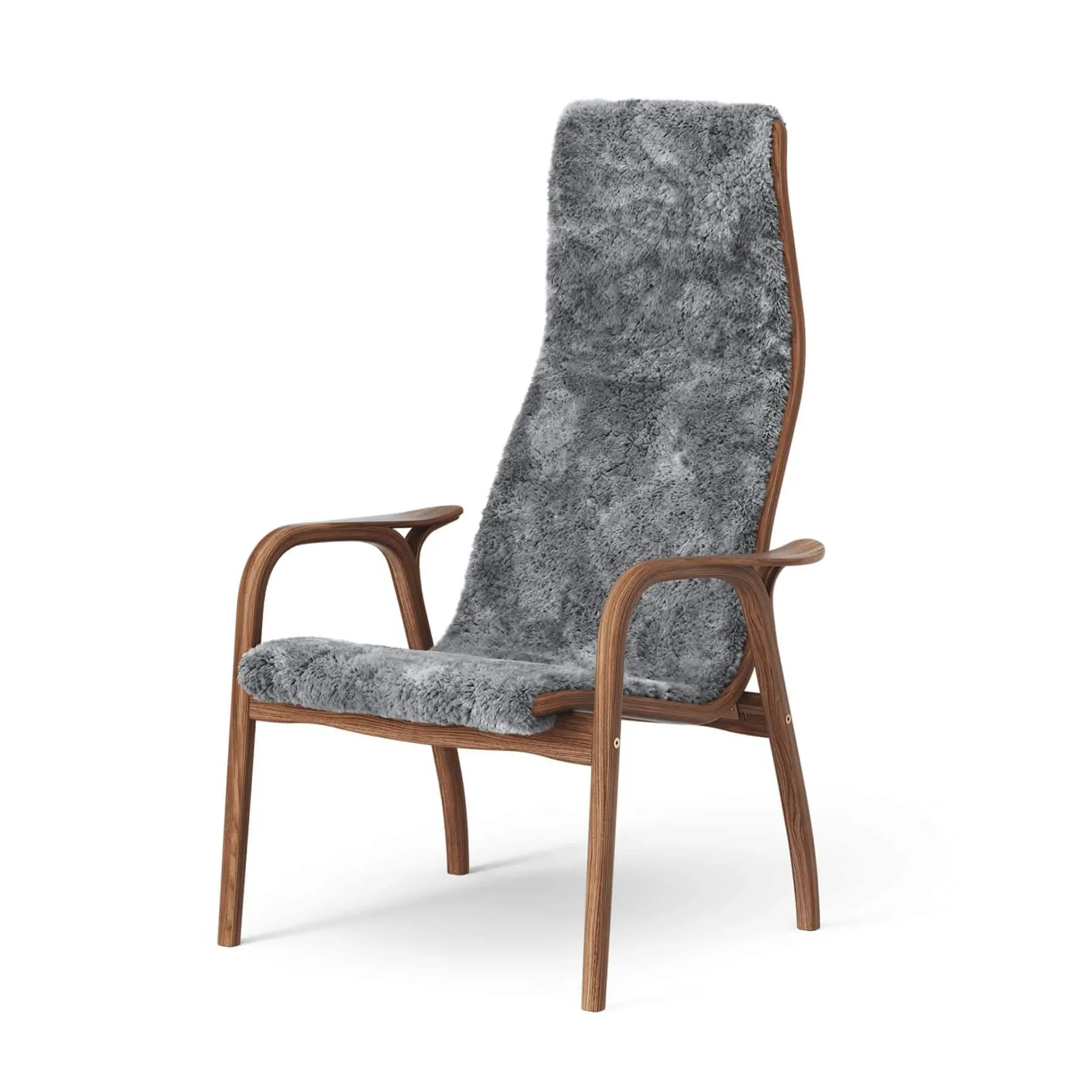 Lamino Easy Chair - Grey, Walnut