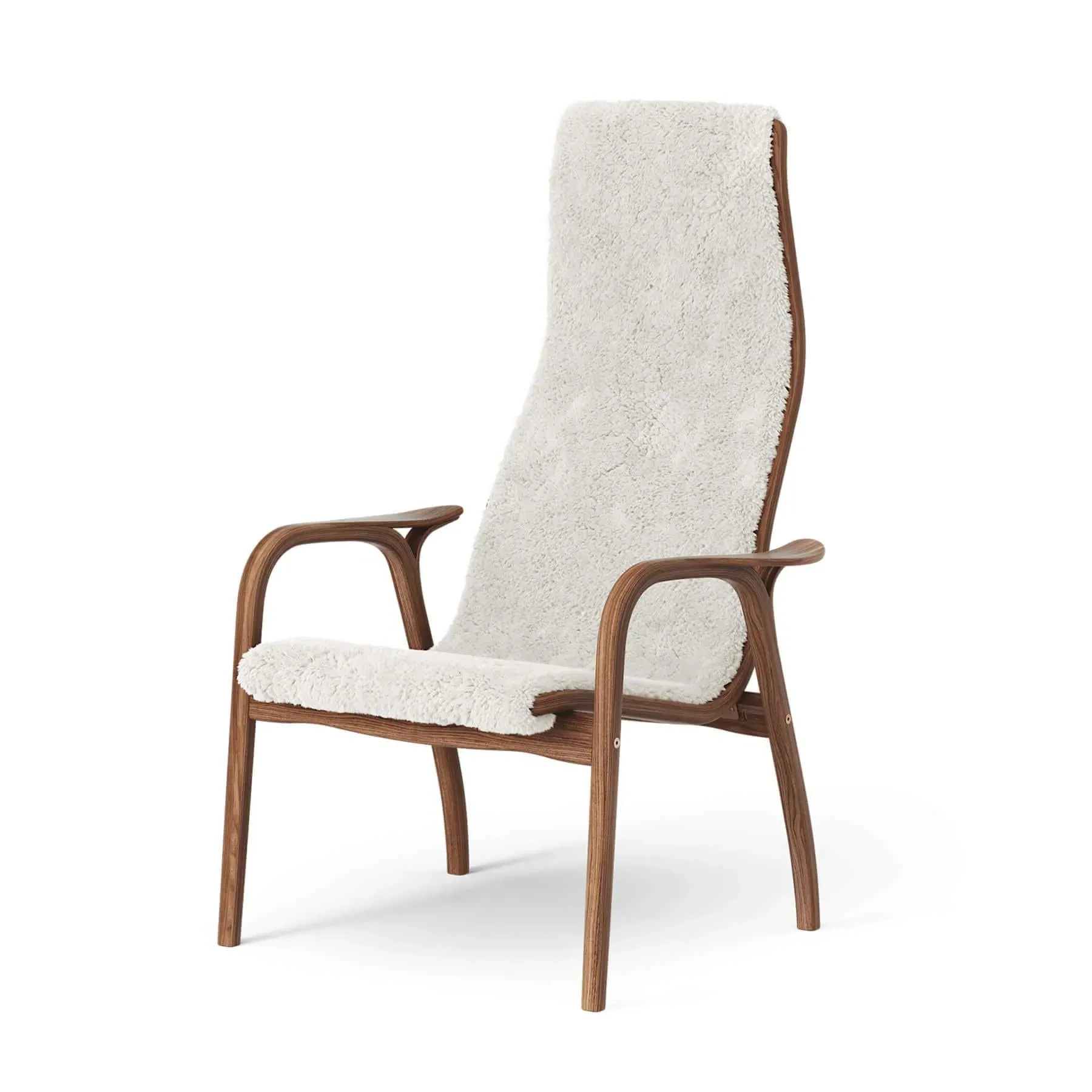 Lamino Easy Chair - Off White, Walnut