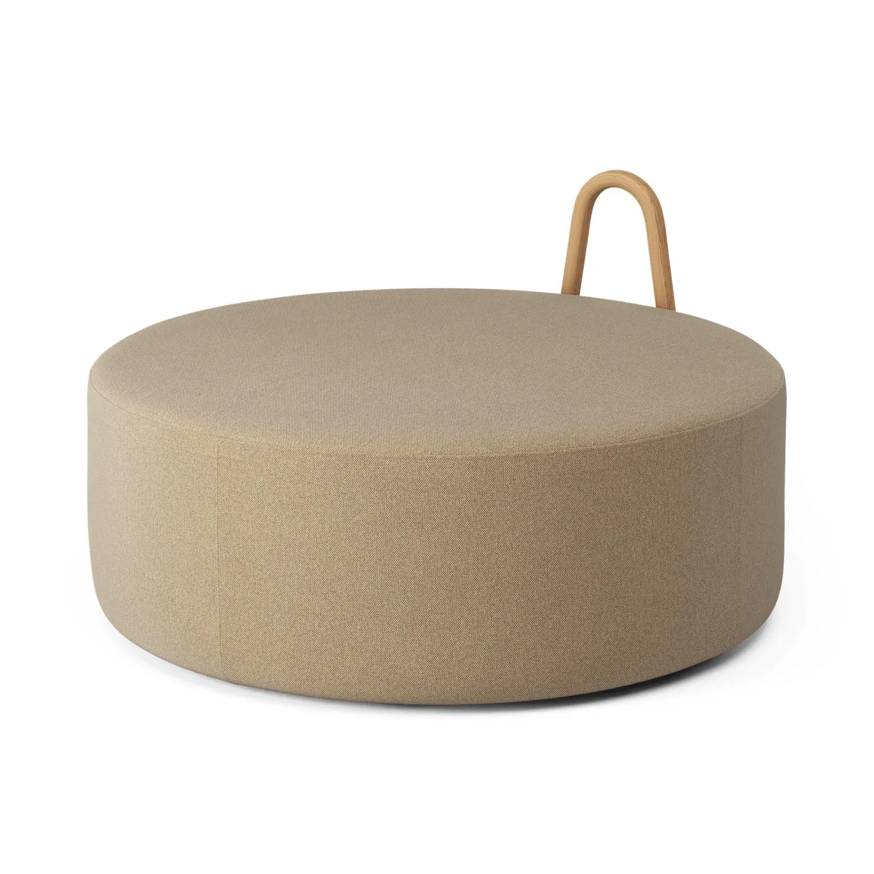 Large Pouf with Handle - Flax, Fabric
