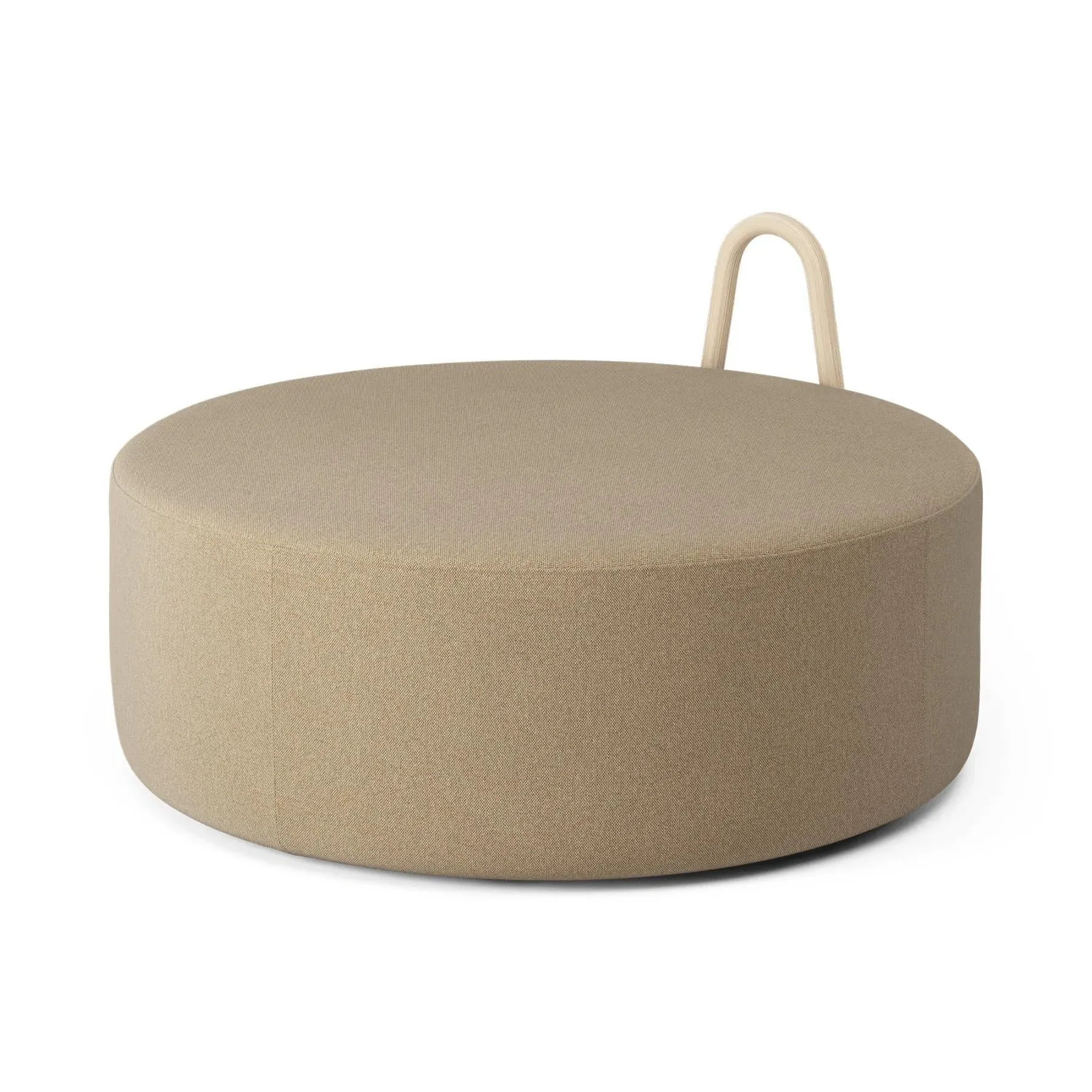 Large Pouf with Handle - Flax, Fabric