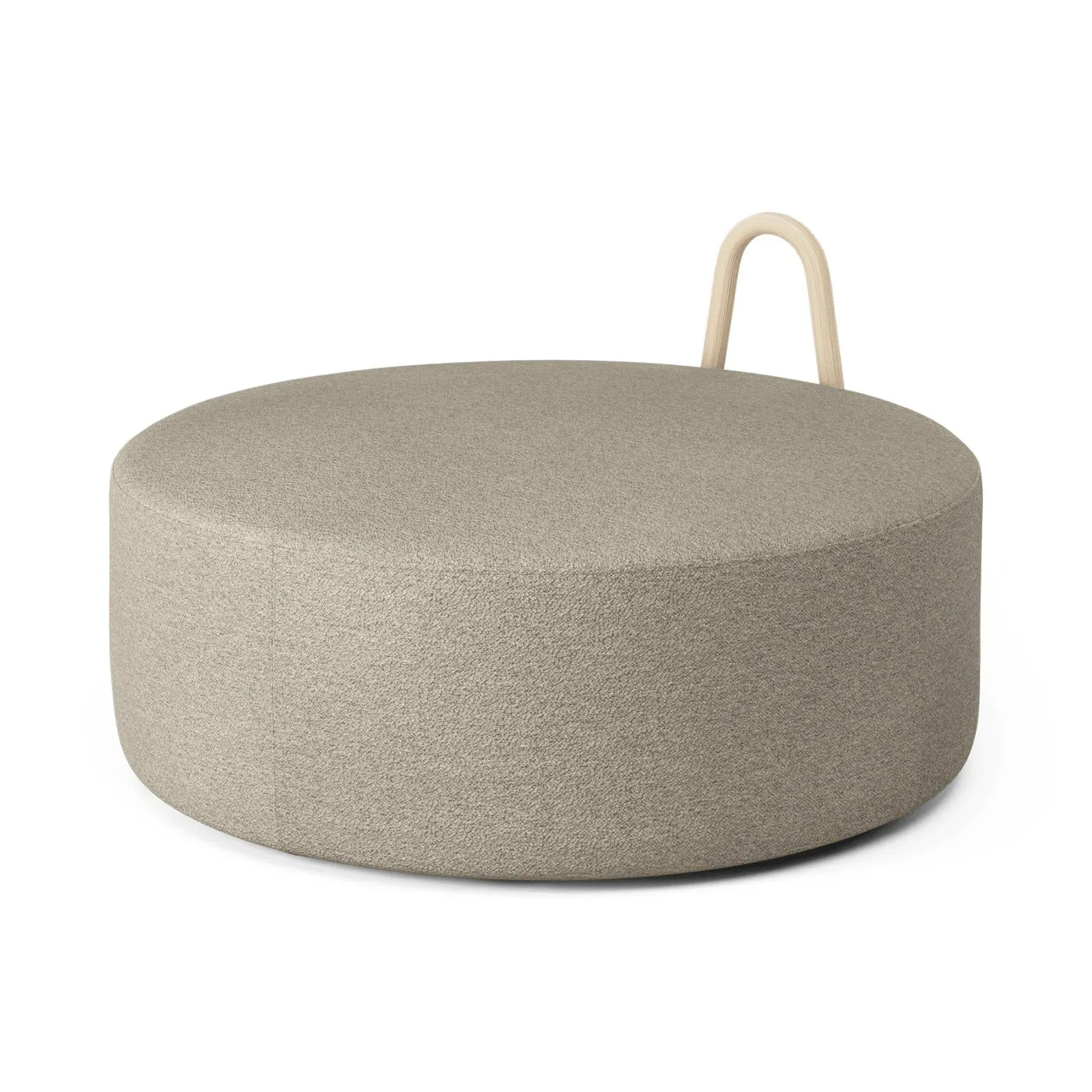 Large Pouf with Steel Frame - Barnum, Natural Ash