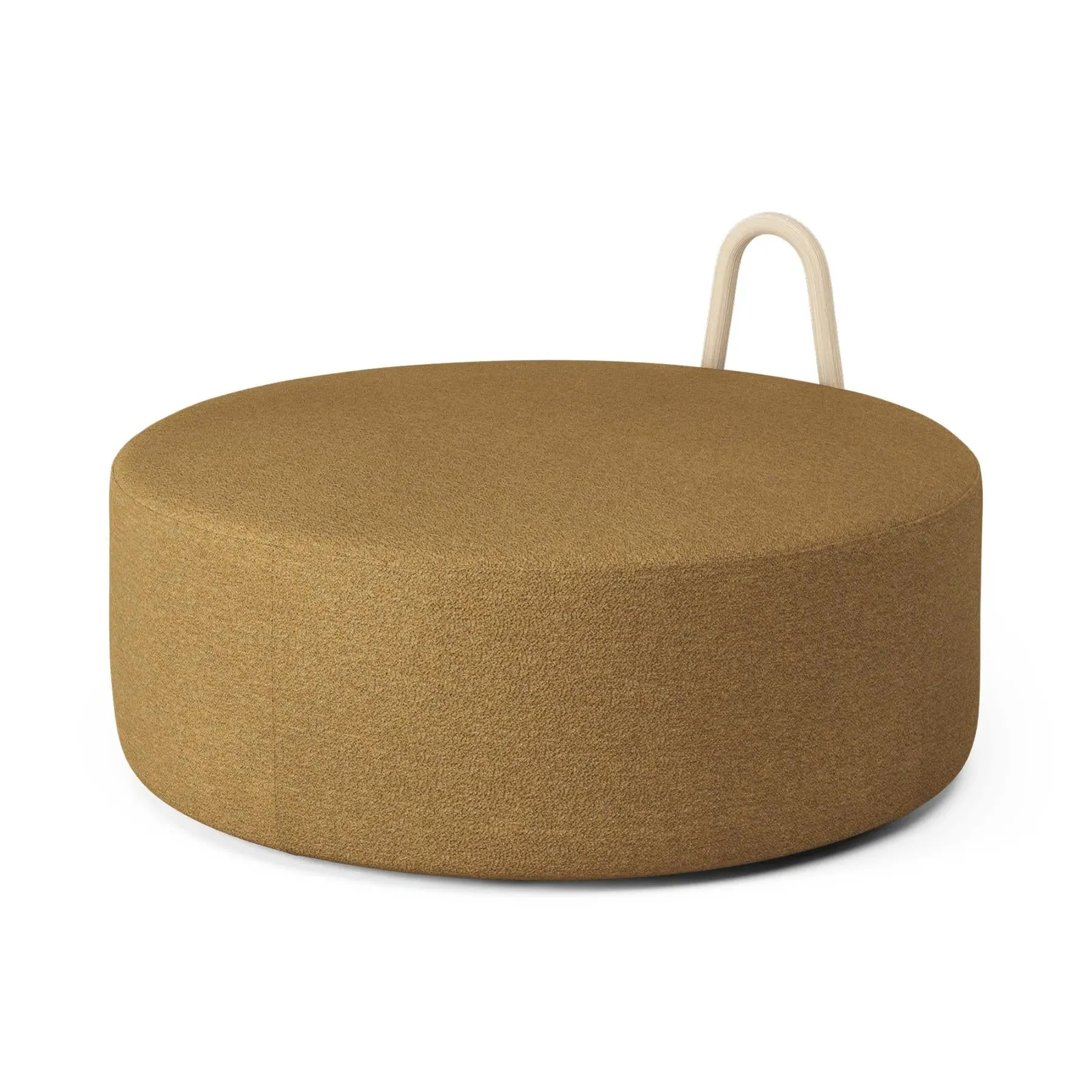 Large Upholstered Pouf with Steel Frame - Ash