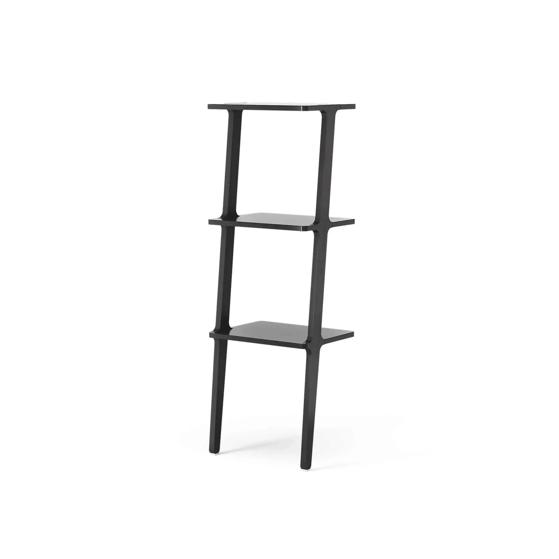 Libri 3-Shelf Leaning Shelves with Adjustable Legs - Black Ash image